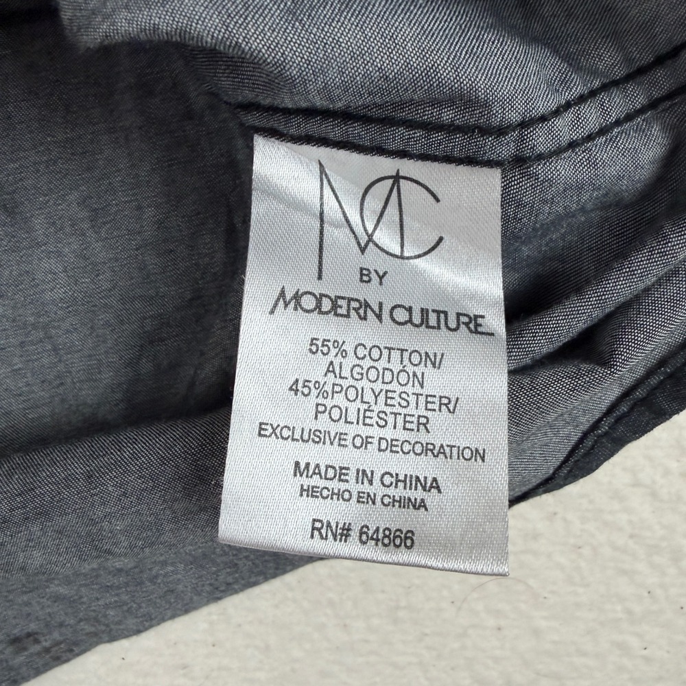 Modern Culture Mens XXL Gray Long Sleeve Button Down Utility Shirt Roll Tab XXL - Picture 5 of 6